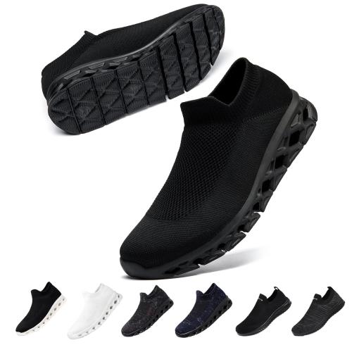 楽天Fleume[Hanani] スニーカー メンズ レディース スリッポン ナースシューズ スポーツシューズ ランニングシューズ 運動靴 ウォーキングシューズ 厚底 紐なし ジョギング カジュアル クッション性 アウトドア トレーニングシューズ カップル靴 通気性 滑り止 男女兼用 ブラック23.5cm