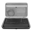 Geekriaキーボードキャリングケース、ハードシェルトラベルキャリングキーボードケース、ロジクール Logicool Wave Keys K820コンボ/Wave Keysワイヤレスエルゴノミックキーボードと互換性があります(ダークグレー)(2)