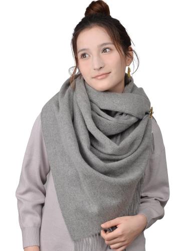 [WEISHY] マフラー レディース カシミヤ 100％ ストール 大判 カシミヤマフラー 白 女性 チェック 無地 ふわふわ 秋 冬 ギフト クリスマスプレゼント 誕生日 プレゼント 200cm×60cm (無地グレー)