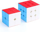 MOYU 競技用キューブセット 2x2 3x3x3 6面完成攻略書付き 回転スムーズ ポップ防止 ストレス解消 脳トレ 品質保証 蛍光色 ステッカーレス