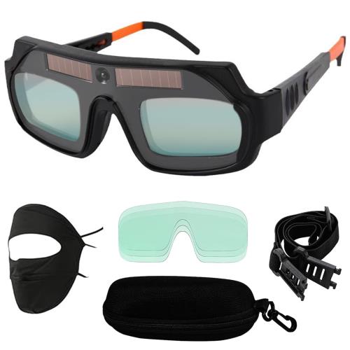 [DFsucces] 溶接メガネ 溶接面 通気マスク付き 超軽量 自動遮光 溶接 ゴーグル 防護シールド3枚付属 アーク溶接