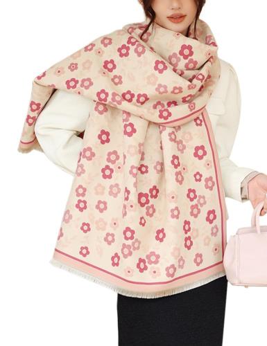 [Euyqs] レディース ビンテージ ストール 大判 厚手 マフラー スカーフ ショール (71 ピンク)