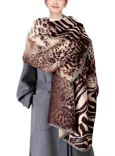 [Euyqs] レディース ビンテージ ストール 大判 厚手 マフラー スカーフ ショール (591 ブラウン)
