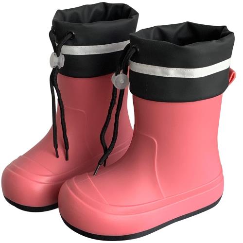 [Mishansha] 長靴 レインブーツ キッズ 子供用雨靴 フード付き 男の子 女の子 レインシューズ 防水 軽量 滑り止め 雨対策 通学 17.5 cm,ローズレッド(4)