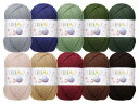 LIHAO 毛糸 1玉50g 10色セット 中細 アクリル 糸 並太 約180m 編み物 編み糸 織り糸