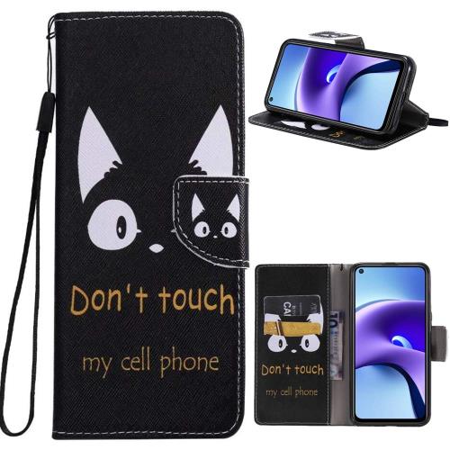 FOR Xiaomi Redmi Note 9T 5G ケース スマホケース 手帳型 ケース FOR Xiaomi Redmi Note 9T 5G カバー 猫 ストラップホール付きスタンド機能付き スマホカバー 財布型 マグネット付き シンプル カード収納 耐衝撃 PCduoduo