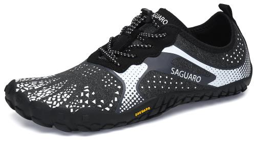 [SAGUARO] ベアフットシューズ メンズ レディース フィットネスシューズ 幅広 トレーニングシューズ ジム 室内 通気性 超軽量 筋トレ ジムシューズ ポータブル 裸足 (ホワイト,29.0cm)