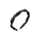 EZ PEACH カチューシャ 結び シンプル リボン 細め ヘッドアクセ ヘア デイリー ヘアアクセサリー カチューシャ 可愛い 前髪 髪留め 髪飾り 結婚式 発表会 入学式 (編み込み風/デニム風02, 幅約2cm)