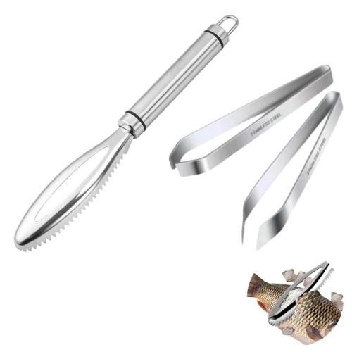 DFsucces うろこ取り 毛抜き 骨抜き 3点セット ステンレス 魚鱗取り器 操作便利 魚の骨抜き 調理器具 魚の洗浄ツール キッチン用品のサムネイル