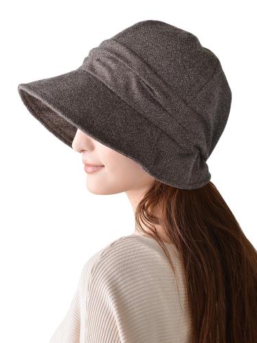 [WEISHY] 帽子 レディース 秋冬 キャスケット レディース 秋冬 大きいサイズ 帽子 つば広 防寒 耳まですっぽり 完全遮光 小顔効果 暖かい UVカット 折りたたみ おしゃれ あご紐付き (Free, ブラウン)