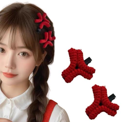 EZ PEACH ヘアピン おしゃれ 前髪クリップ ヘアピン 毛糸 絵文字ヘアピン 可愛い 前髪ピン 大流行 可愛い 面白い ヘアピン 髪飾り ヘアアクセサリー 2本入 (絵文字/怒りマーク)