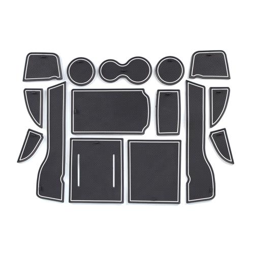 GAFATHONDA CIVIC ホンダ シビック 11代目 FE/FL型 2021+ AT車 新型 専用 ドアポケットマット ラバーマット ゴム 防音 ドリンクホルダー ドレスアップ インテリアラバーマット 汚れ防止 右ハンドル専用 傷防止 滑り止め (ホワイト)