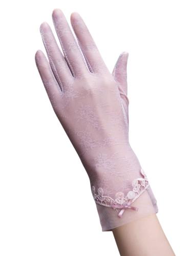 [Euyqs] レディース 手袋 uvカット おしゃれ 自転車 運転 滑止め付 日焼け対策 薄手袋夏 (#4 ピンク)