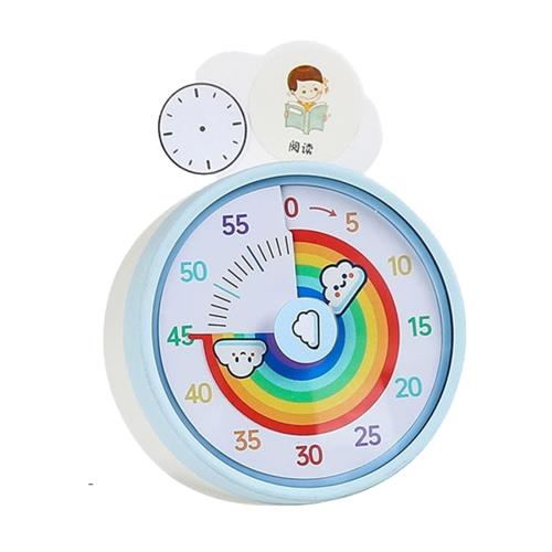 DFsucces ビジュアルタイマー レインボー柄 60分間 カウントダ ウンタイマー 教室/勉強/キッチン用デスクタイマー 子供の時間管理ツール