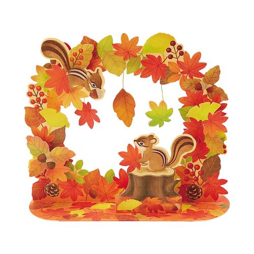 サンリオ(SANRIO) メッセージカード 秋 紅葉のアーチにリス 紙・その他 JAU 27-5 504327