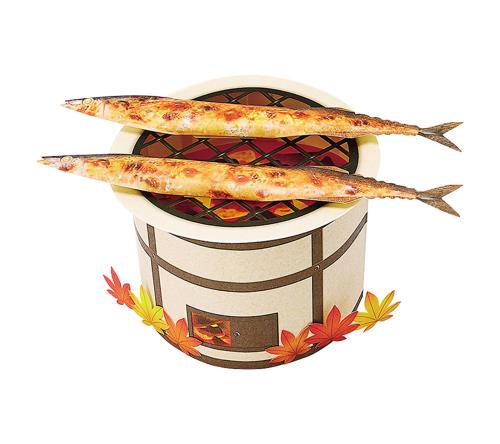 サンリオ(SANRIO) メッセージカード 秋 七輪にサンマ 紙・その他 JAU 30-5 507288