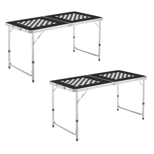 DesertFox キャンプテーブル アウトドア テーブル 折りたたみ 2個 120cm/180cm 3段階高さ調整可能 ピク..
