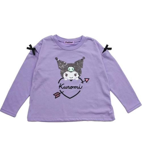 [サンリオ] ロングスリーブTシャツ クロミ肩開きスパンコール ガールズ パープルのサムネイル