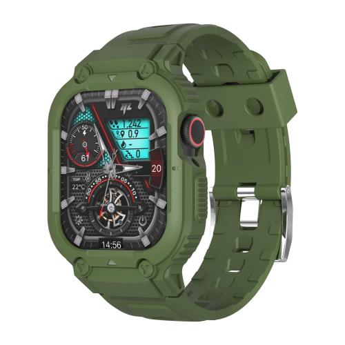 Kawoco コンパチブル アップルウオッチ Ultra バンド 49mm 頑丈なTPUベルド 一体型 ケース 全面保護 Apple Watch 用 バンド ウルトラ 耐衝撃 装着簡単 iWatch 用 Ultra 対応 アーミーグリーン(2)