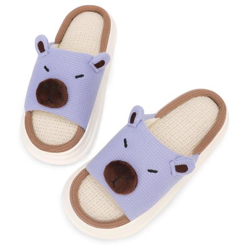 [Mishansha] スリッパ 前開き ルームシューズ 亜麻 メンズ レディース 室内履き 来客用 部屋用 軽量 静音 オールシーズン対応