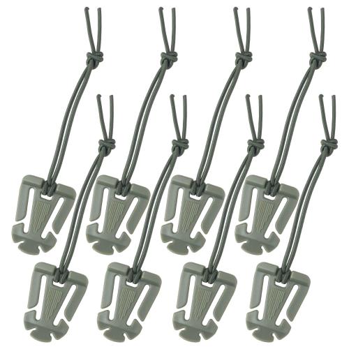 [huazontom] バックル クリップ ウェブドミネーター 8個 アウトドア用 リュック 紐 まとめる ベルトクリップ ストッパー 硬質プラスチック製 ベルト ゴム紐 高強度 ベルト調整 便利グッズ (グリーン)