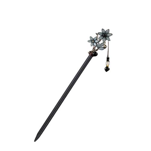 EZ PEACH 簪 かんざし シンプル おしゃれ 簪パーツ アクセサリーパーツ 髪留め 浴衣 卒業式 団子 髪飾り 一本挿し チャーム 和装 ヘアピン お団子ヘアー 披露宴 (花ヘ/Nevy)