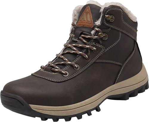 [Mishansha] ハイカット 裏起毛 防寒 防水 防滑 スノーブーツ 男女兼用 釣り 登山 キャンプ 冬 靴 スノーシューズ 26.0 cm,ブラウン-014