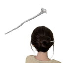 EZ PEACH かんざし スティック かんざし ヘアスティック 一本挿し シンプル ヘアアクセサリー 浴衣 ゆかた (パール-Silver)