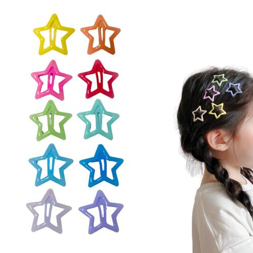 EZ PEACH ヘアクリップ かわいい スナップヘアクリップ ヘアピン パッチンピン スリーピン 前髪 星です キッズヘアクリップ カラーピン アレンジピン 子供 大人 髪飾り 髪留め 10個セット (夜間発光01)