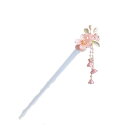 EZ PEACH べっ甲風 スティック かんざし ヘアスティック 一本挿し シンプル ヘアアクセサリー 浴衣 ゆかた (花々/桜03)