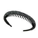 EZ PEACH カチューシャ シンプル キラキラと輝 べっラインストーン ラインストーン ヘッドアクセ ヘア デイリー ヘアアクセサリー カチューシャ 可愛い 前髪 髪留め 髪飾り 結婚式 発表会 入学式 (Hematite)