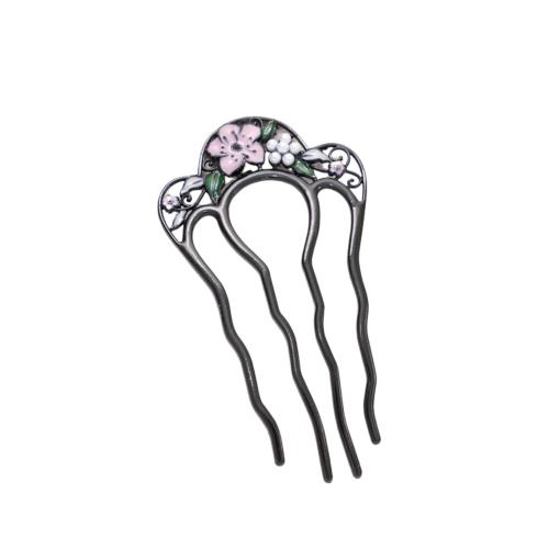 EZ PEACH 髪飾り パール 花ヘ ヘアコーム Uコーム 夜会巻き ら 簪 簡単ヘ 盛り髪 コーム 着物 浴衣 和装 夜会巻き ヘアピン お団子ヘアー 披露...