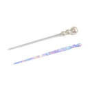 EZ PEACH べっ甲風 スティック かんざし ヘアスティック 一本挿し シンプル ヘアアクセサリー 浴衣 ゆかた (藤の花 + パールの真珠色)