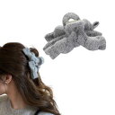 EZ PEACH バンスクリップ ヘアクリップ 大きめ 無地 ふわふわ 可愛い 毛玉ガールズヘアクリ ップバレッタヘアアクセサリー ヘアクリップ ふわふわ 可愛...