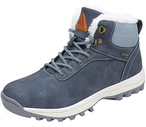 [Mishansha] スノーブーツ メンズ レディース 防寒 防水 冬靴 ボア 防滑 厚底 防寒靴 軽量 登山靴 トレッキング ハイキング 雪靴 保温, ブルー, 28.5 cm