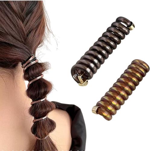 EZ PEACH ヘアアクセサリー レディース 電話コード型ヘアゴム 人気 ワイヤーポニー ヘアワイヤー アレンジワイヤー ヘアゴム 大人っぽい シンプル おし...