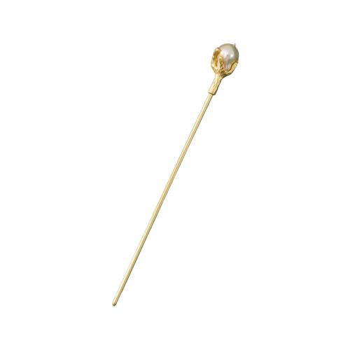 EZ PEACH かんざし スティック かんざし ヘアスティック パール 一本挿し シンプル ヘアアクセサリー 浴衣 ゆかた (パール/Gold04)