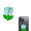 スマホリング かわいい アクリル フラワー ケース スマホケース スマホ小物 お花 スマホ グリップトック グリップトーク スマホグリップ ホールドリング 落下防止 かわいい (チューリップ/Blue02)