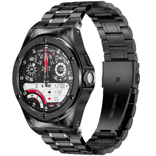 [MioHHR] ステンレススチールケースとバンドは、Google Pixel Watch 3 と互換性があり、Google Pixel Watch 45mm用ストラップ付きメタル保護バンパーカバー、男女兼用 ブラック