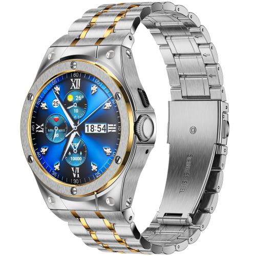 [MioHHR] ステンレススチールケースとバンドは、Google Pixel Watch 3 と互換性があり、Google Pixel Watch 45mm用ストラップ付きメタル保護バンパーカバー、男女兼用 シルバー・ゴールド