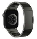 MaKTech チタンバンド、埋め込みバックル付き軽量メタルブレスレットストラップ、Apple Watch 9/Ultra 2/SE/2023/8/7用 (42mm/41/40mm,ブラック)