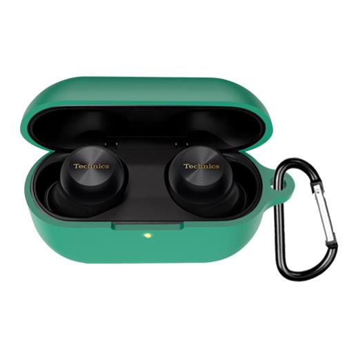 BUITFOU Technics EAH-AZ100-S ケース Technics EAH-AZ100-S 保護カバー Technics EAH-AZ100-S ケース 柔らかい シリコン製 落下防止 キズ防止 耐衝撃 防塵 軽量 装着充電可能 カラビナ付き 紛失防止(グリーン)