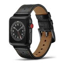 コンパチブル Apple Watch バンド 41mm 40mm 38mm 高級 本革デザインバンド 本革 交換バンド Apple Watch シリーズ9/8/7 (41mm) SE シリーズ6/5/4 (40mm) シリーズ3/2/1 (38mm) 用 (ブラック)