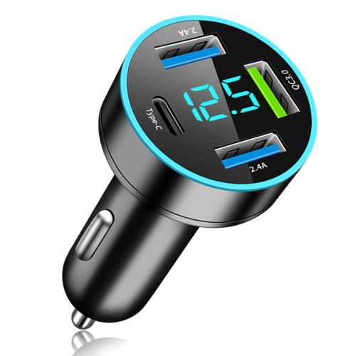 Type-C/QC3.0YUGYUG シガーソケット usb シガーソケット電圧計 LEDデジタルディスプレー搭載 車 usb 車..