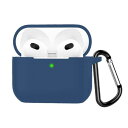 TOORQR For AirPods 第3世代 ケース カバー AirPods 3 シリコン素材 ケース 保護カバー 防水 防塵 落下防止 キズ防止 全面保護 軽量 カラビナ付き(ブルー)(2)