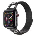 Tasikar コンパチブル Apple Watch バンド 44mm 42mm メッシュループ ステンレス留め金製 交換バンド Apple Watch シリーズ5/4 (44mm) シリーズ3/2/1 (42mm)用 (ブラック)