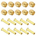 PATIKIL 銅 継手 真鍮圧縮スリーブフェルール 40個 4mm 内径 x 4mm 外径ホースチューブ用 真鍮フェルール 真鍮圧縮インサート空気 水 ガス管...