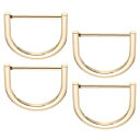 PATIKIL 1-1/2 Dリングねじ込みシャックル 4個 ホースシューU字型Dリング亜鉛合金半円形バックル 財布キーチェーンカラーアクセサリークラフト用交換品 ライト金色