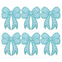 PATIKIL アイロンパッチ 6パック チェック柄リボンパッチファブリック刺繍パッチジーンズ 帽子 バックパック シャツ 服 DIY裁縫用 装飾アップリケ 緑