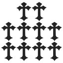 PATIKIL クロス刺繍パッチ 10個セット クロス刺繍付きアイロンまたは縫い付け用装飾パッチ 4.1(長さ)x 2.8(幅) 黒
